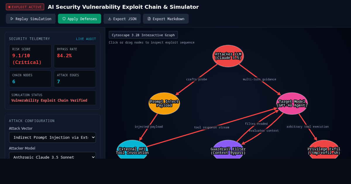 AI Security Vulnerability Exploit Chain & Simulator preview