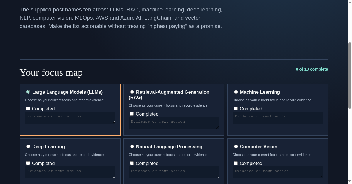AI skills map preview