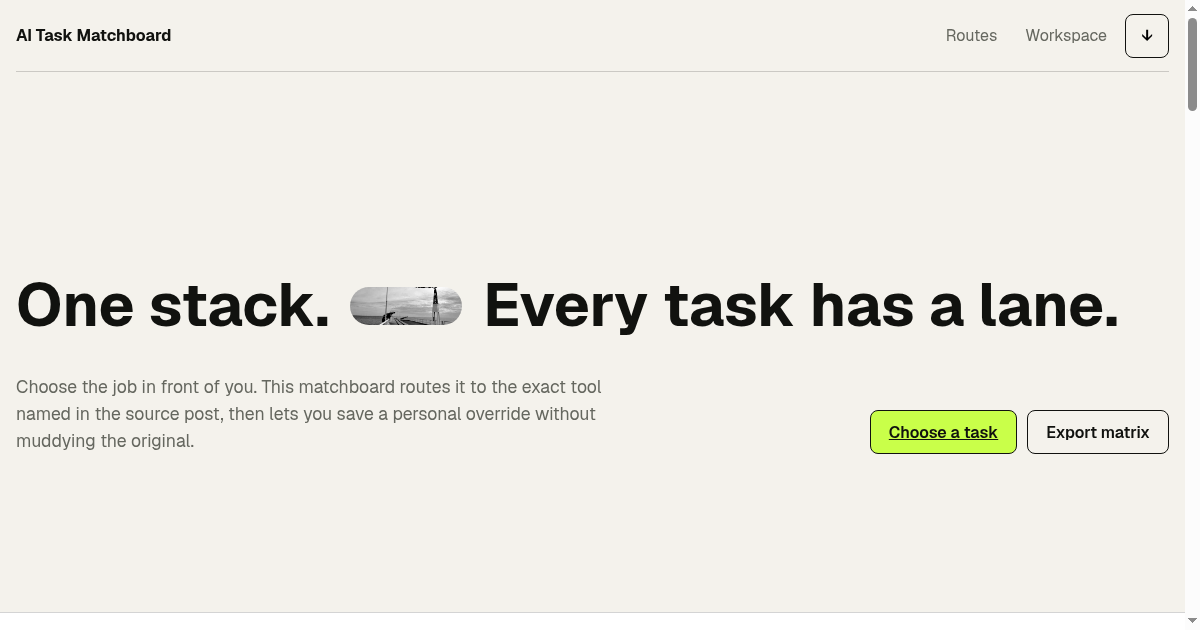 AI Task Matchboard preview