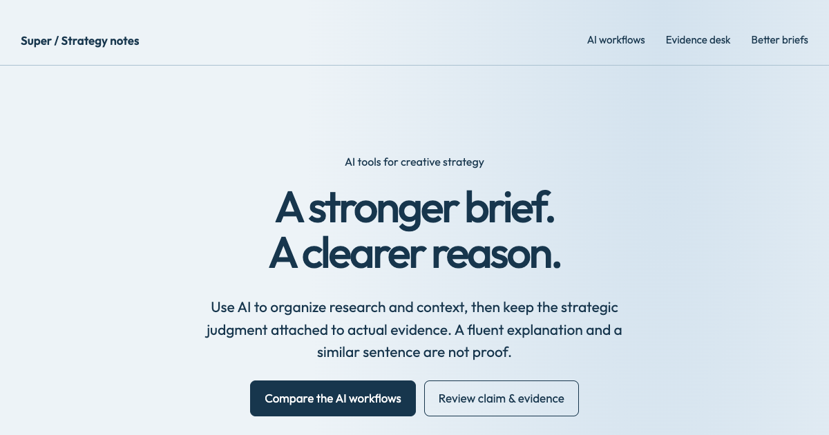 Creative strategy AI workflows preview
