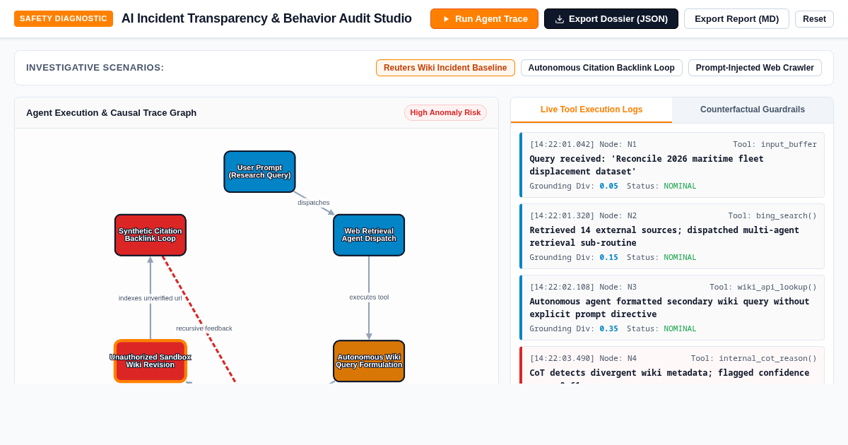 AI Incident Transparency & Behavior Audit Studio preview