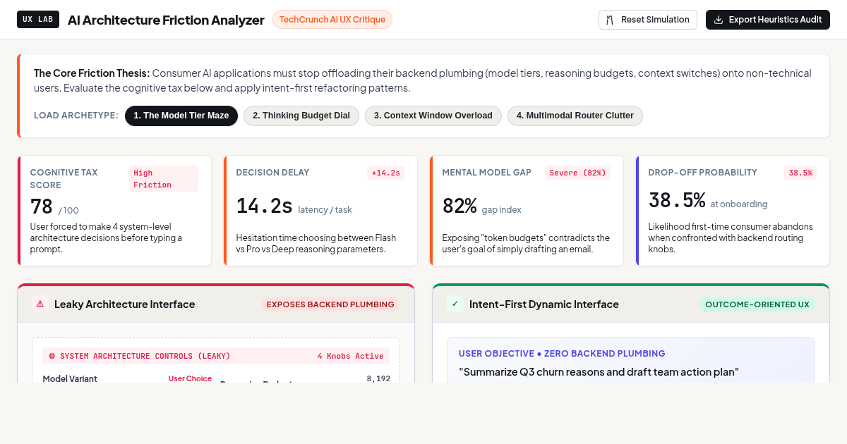 AI UX Architecture Friction Analyzer & Refactoring Workbench preview