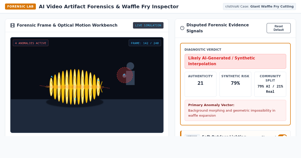 AI Video Artifact Forensics & Waffle Fry Inspector 17 preview