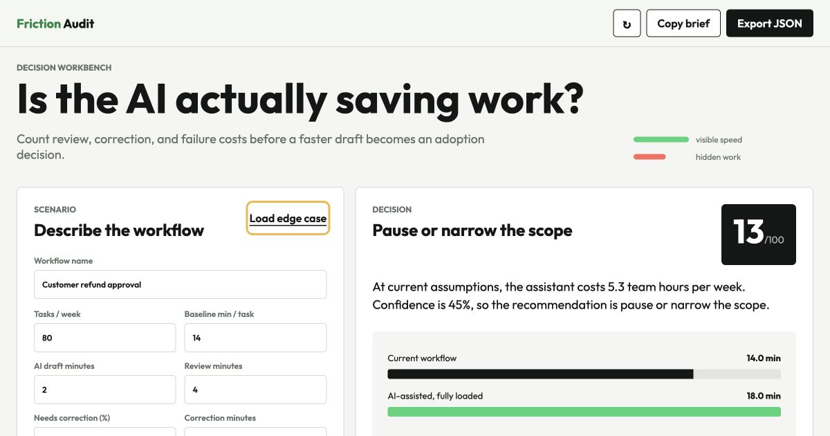AI Workflow Friction Audit preview