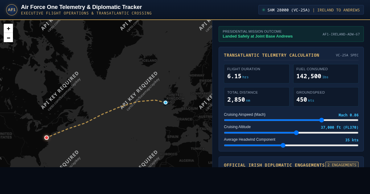 Air Force One Flight & Official Itinerary Telemetry Tracker preview