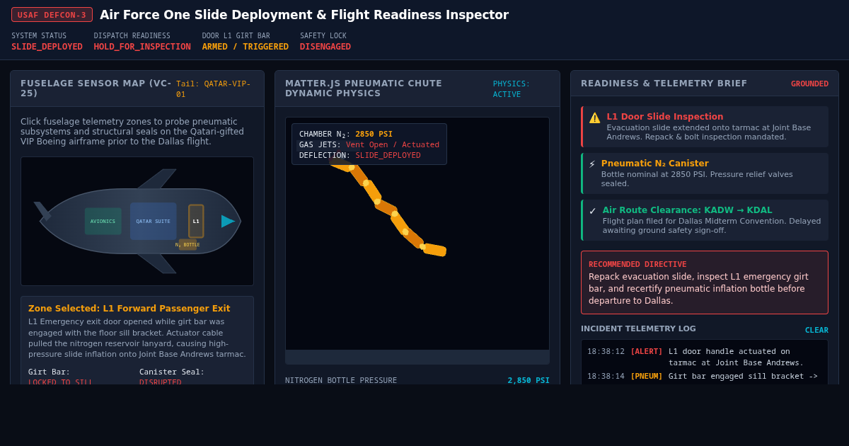 Air Force One Slide Deployment & Flight Readiness Inspector preview