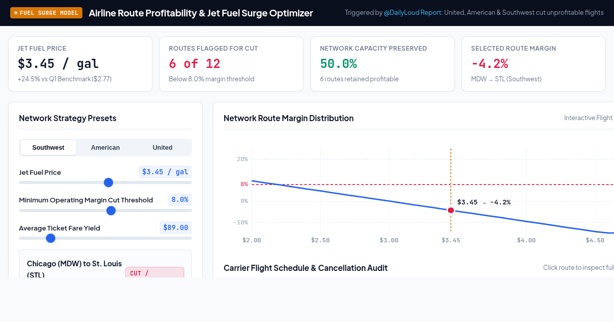 Airline Route Profitability & Jet Fuel Surge Optimizer preview