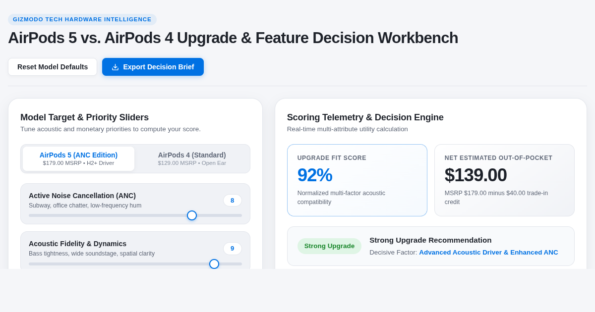 AirPods 5 vs. AirPods 4 Upgrade & Feature Decision Workbench preview