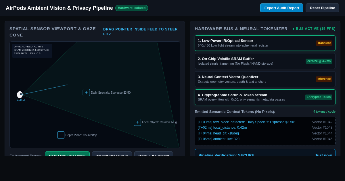 AirPods Ambient Vision & Privacy Pipeline Simulator preview