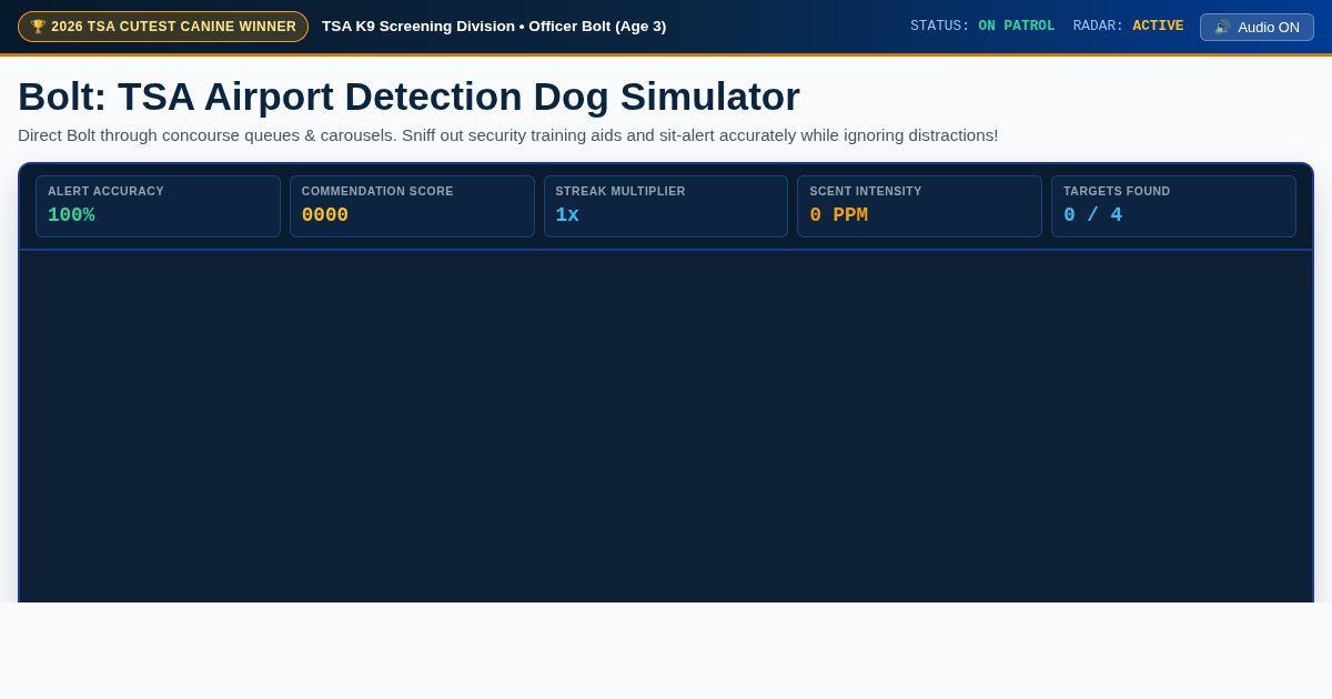 Bolt: TSA 2026 Cutest Canine & Airport Detection Dog Simulator preview