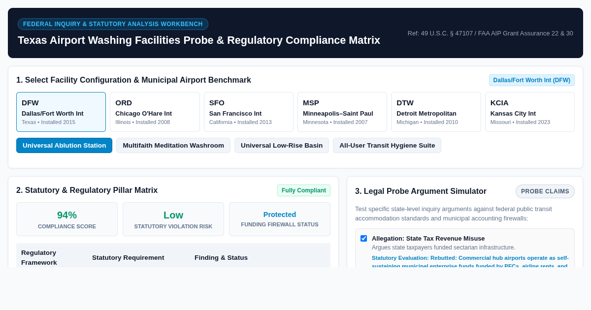 Texas Airport Washing Facilities Probe & Regulatory Compliance Matrix preview