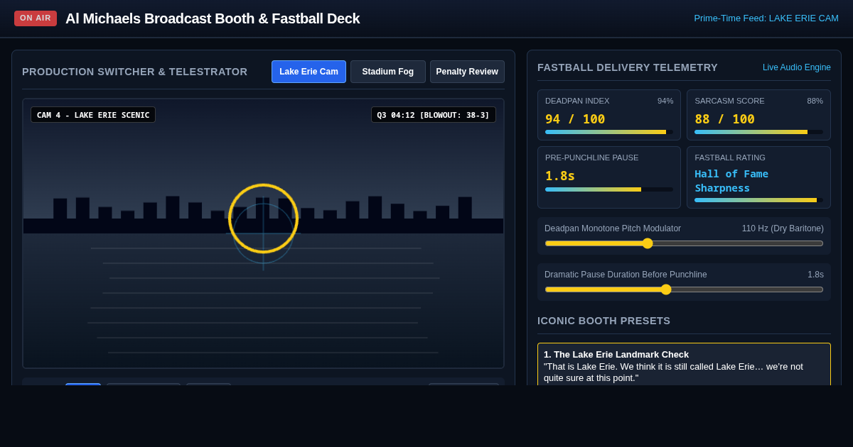 Al Michaels Broadcast Booth & Fastball Commentary Deck preview
