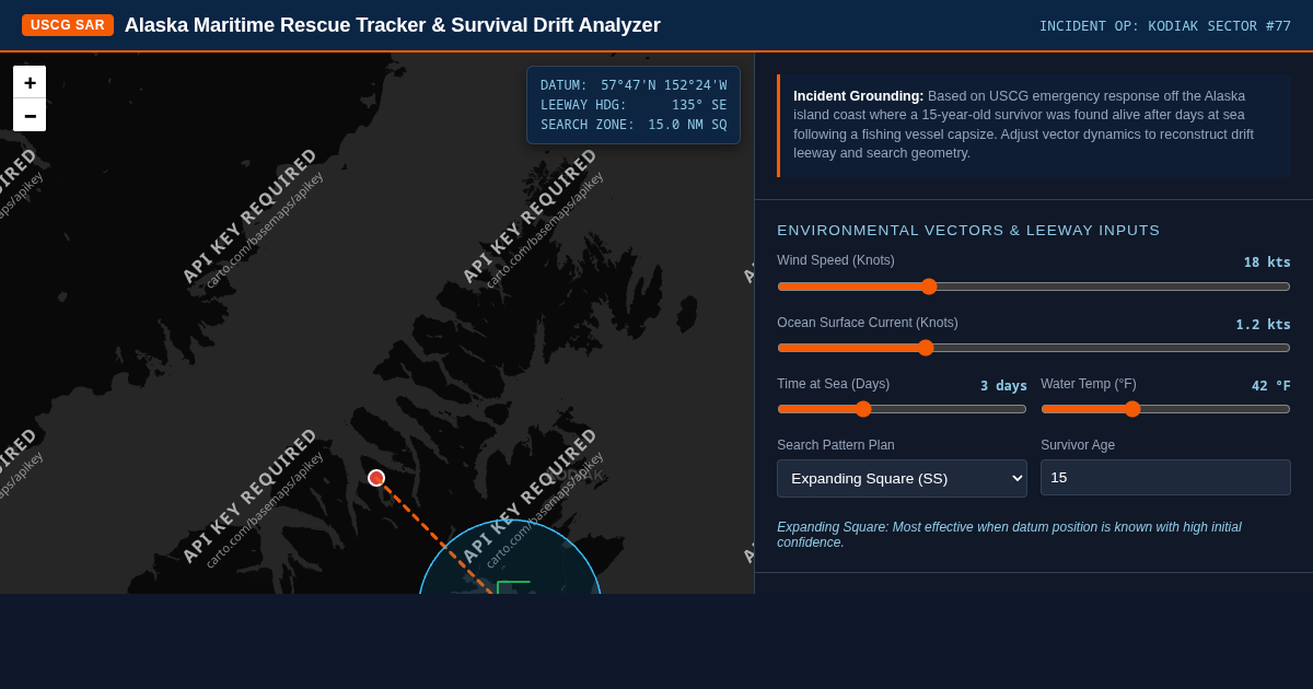 US Coast Guard Alaska Maritime Rescue Tracker & Drift Analyzer preview