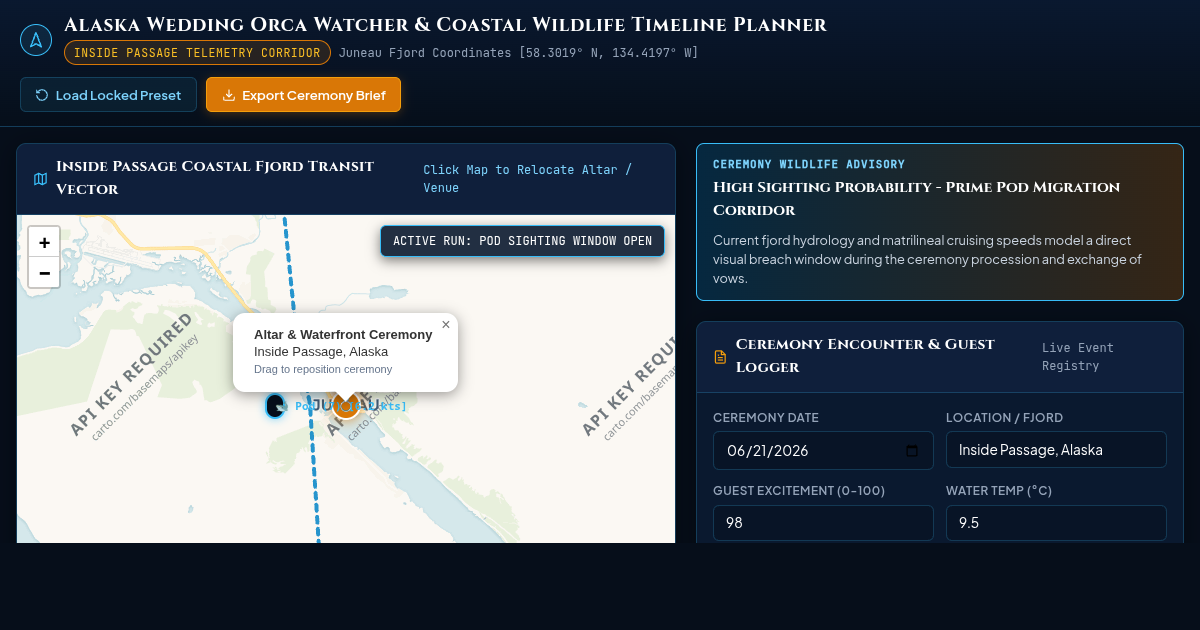 Alaska Wedding Orca Watcher & Coastal Wildlife Timeline Planner preview