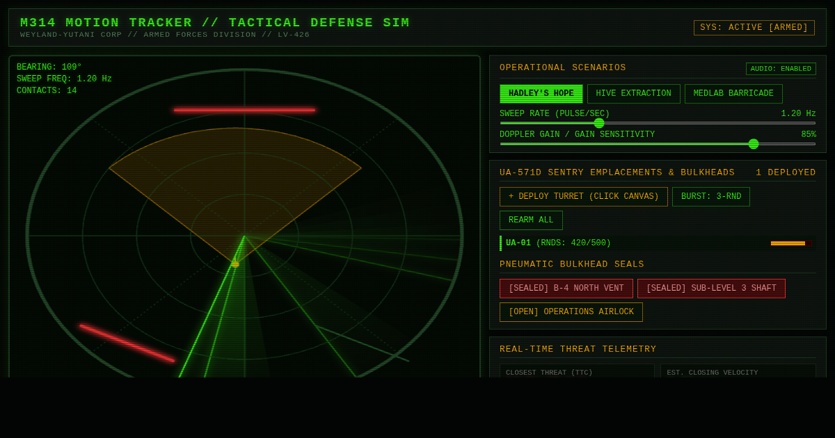 Colonial Motion Tracker: Tactical Perimeter Defense Simulator preview