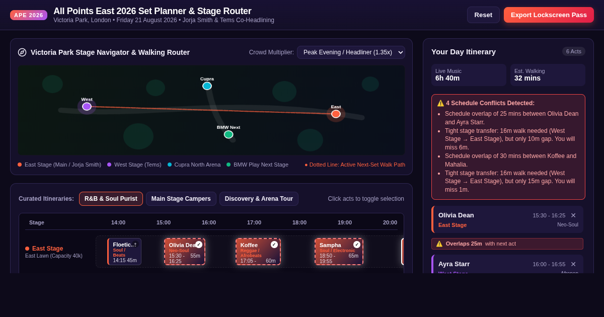 All Points East 2026 Set Planner & Stage Router preview