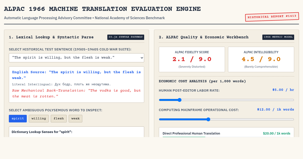 ALPAC 1966 Machine Translation Evaluation Engine preview