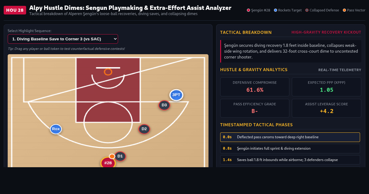Alpy Hustle Dimes: Sengun Playmaking & Extra-Effort Assist Analyzer preview