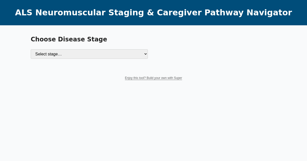 ALS Neuromuscular Staging & Caregiver Pathway Navigator preview