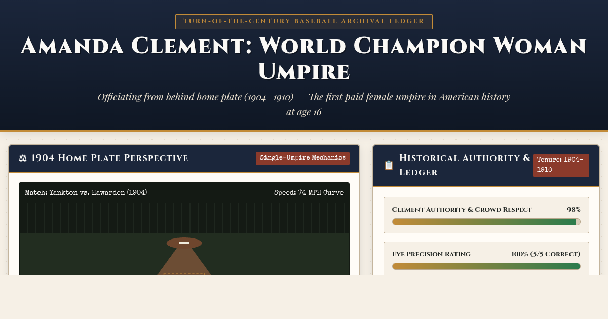 Amanda Clement: First Paid Woman Umpire Interactive Ledger preview