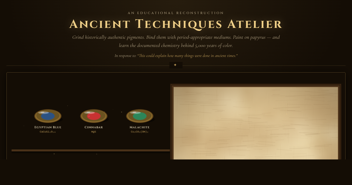 Ancient Techniques Atelier — Paint with 5,000-Year-Old Pigments preview