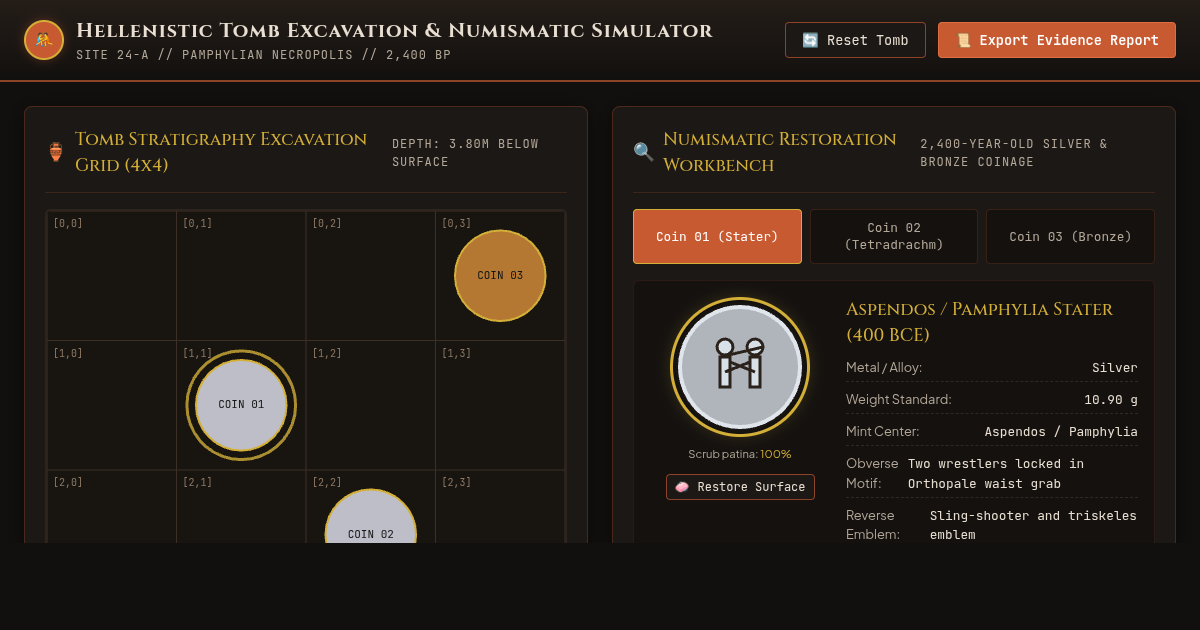 2,400-Year-Old Ancient Wrestler Tomb & Numismatic Simulator preview