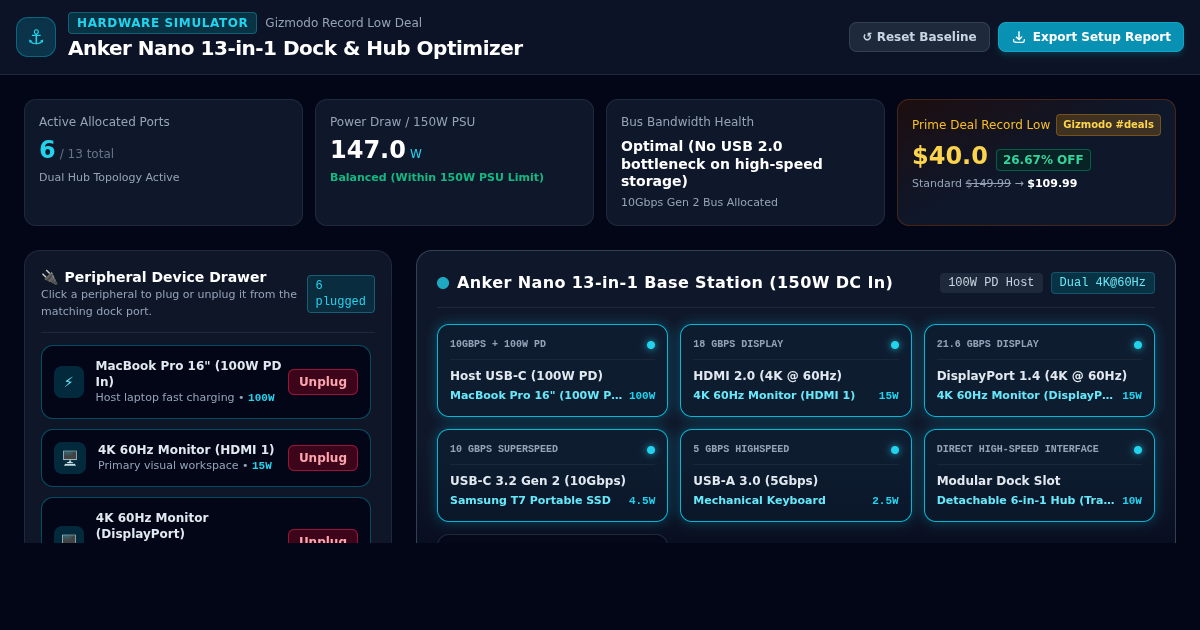 Anker Nano 13-in-1 Dock & Hub Port Allocation Optimizer preview