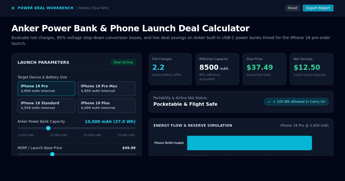 Anker Power Bank & Phone Launch Deal Calculator preview