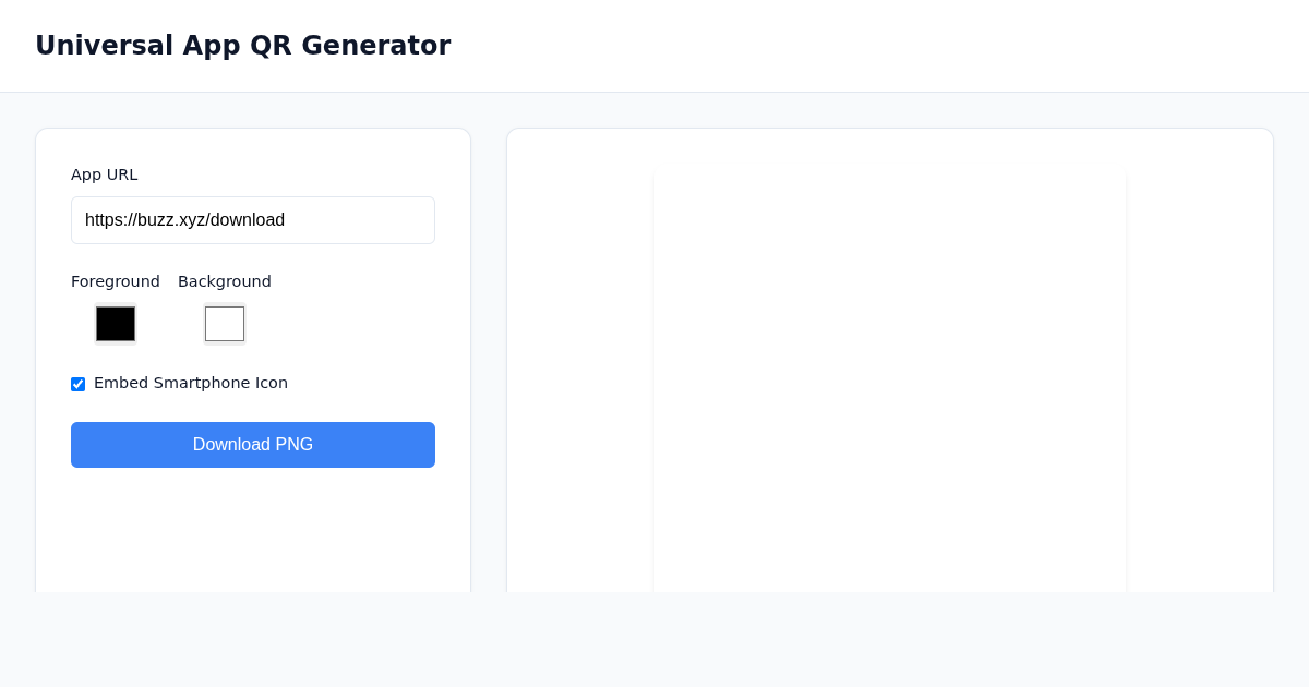 Universal App QR Generator preview