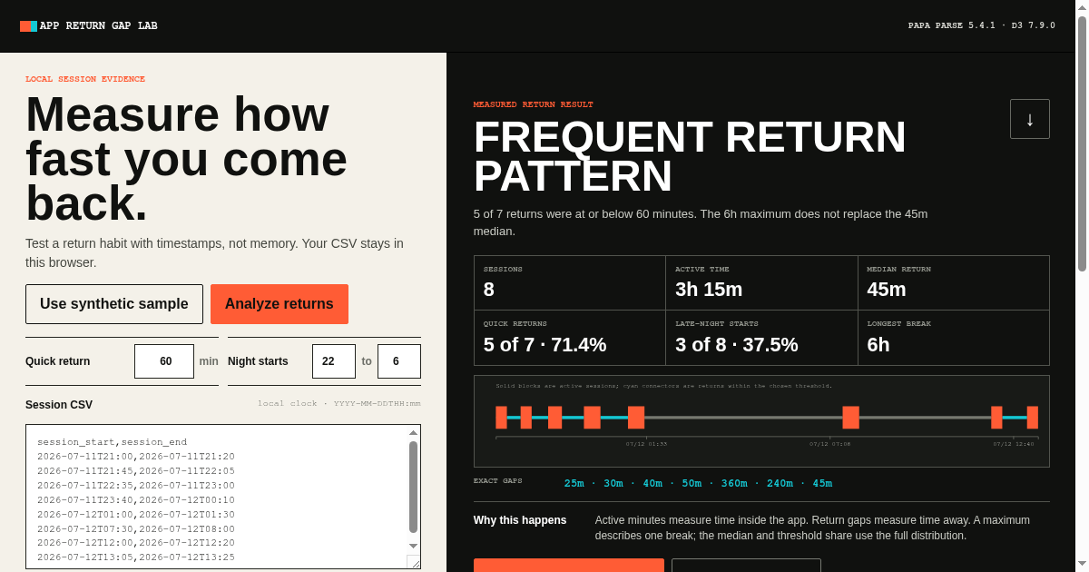 App Return Gap Lab preview