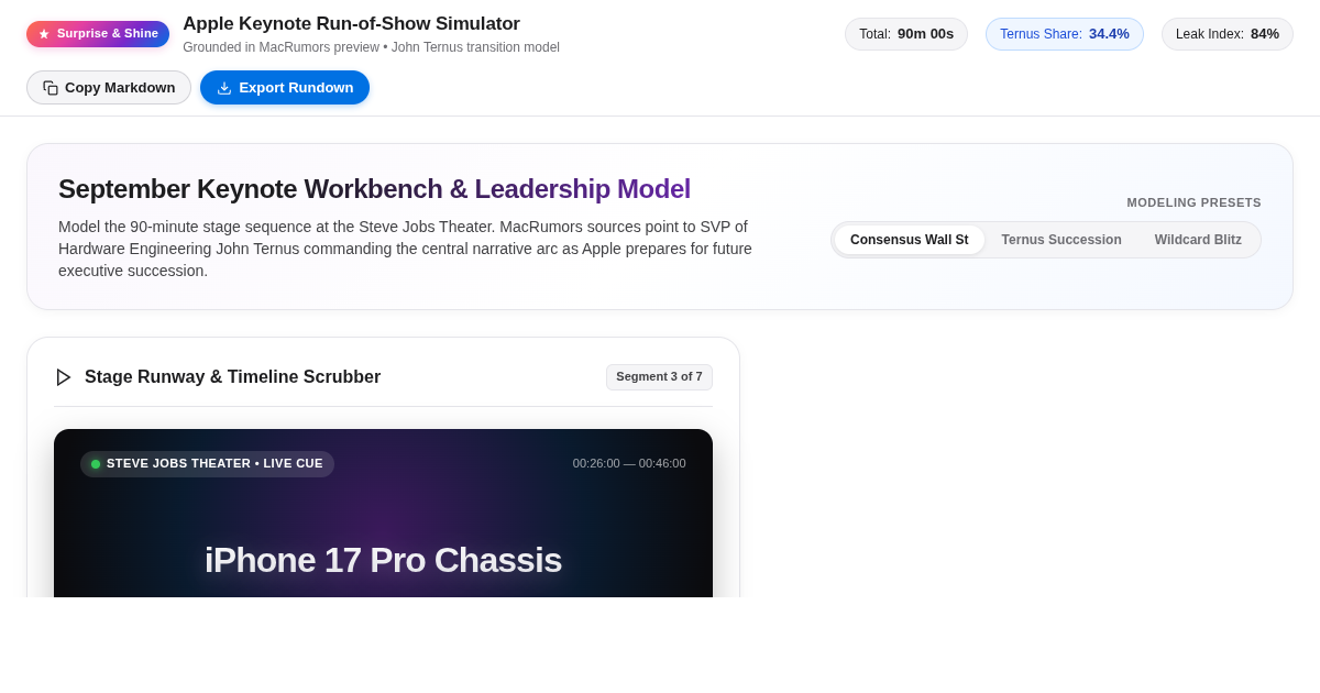'Surprise and Shine' Apple Event Run-of-Show Simulator preview
