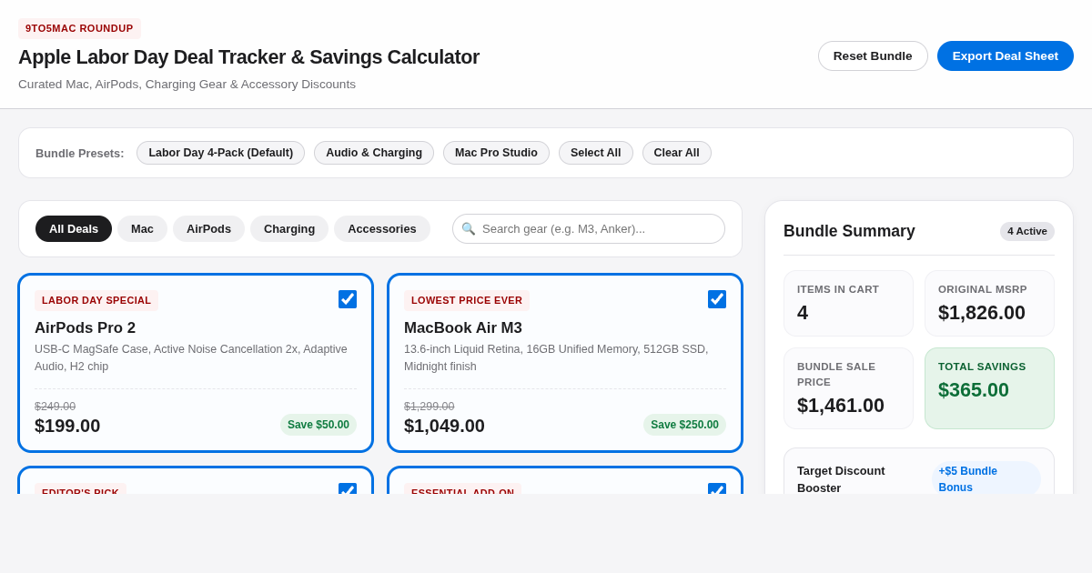 9to5Mac Apple Labor Day Deal Tracker & Savings Calculator preview