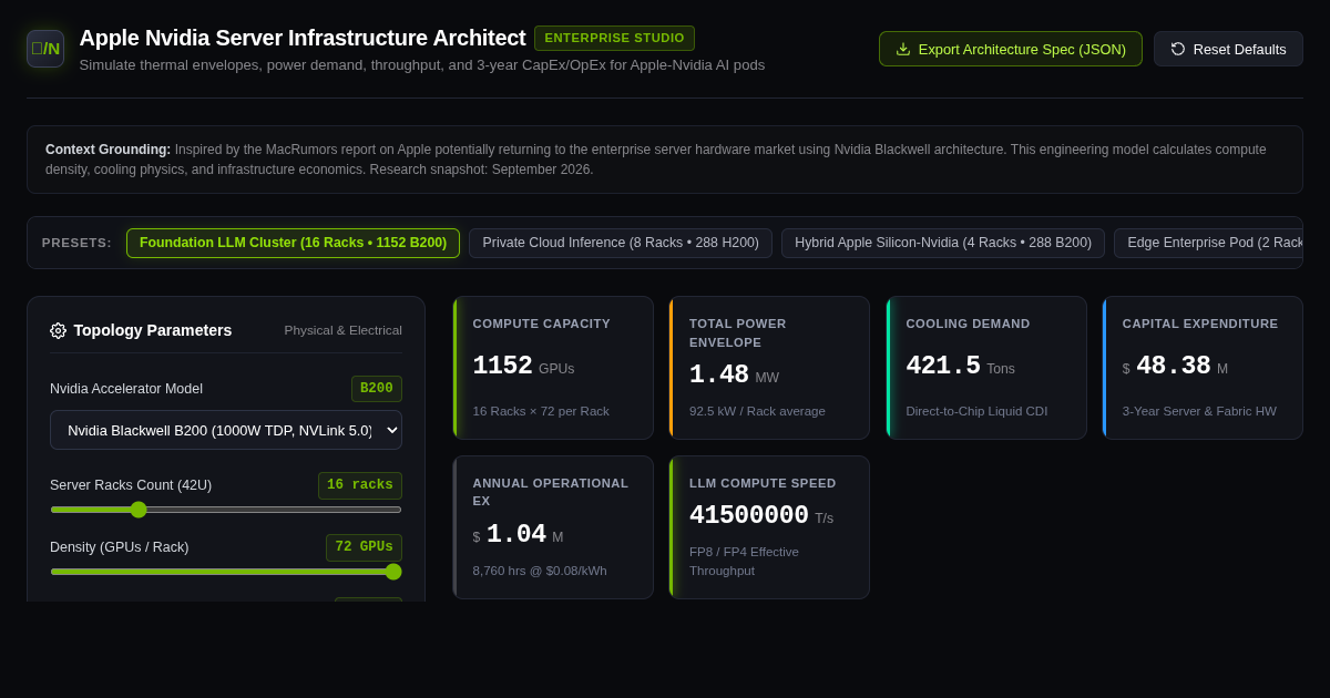 Apple Nvidia Server Infrastructure Architect & Cost Modeler preview