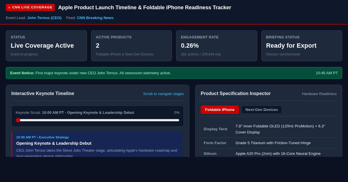 Apple Product Launch Timeline & Foldable iPhone Readiness Tracker preview
