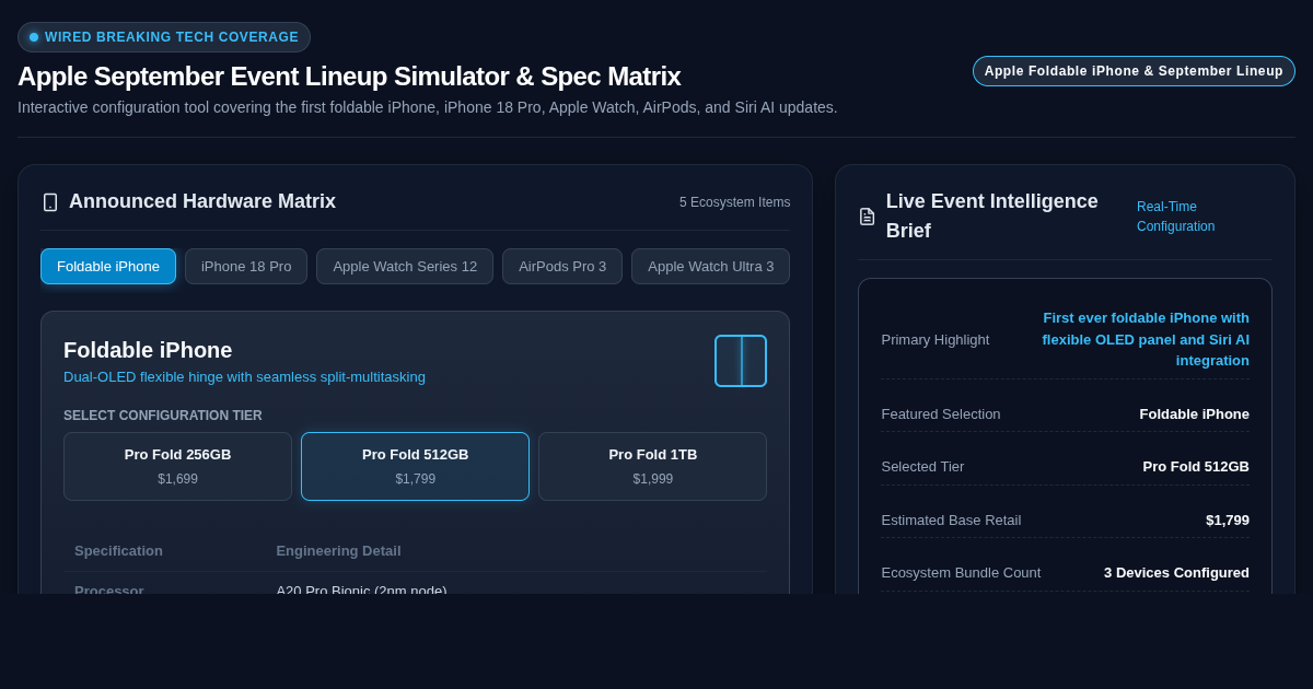 Apple September Event Lineup Simulator & Spec Matrix preview