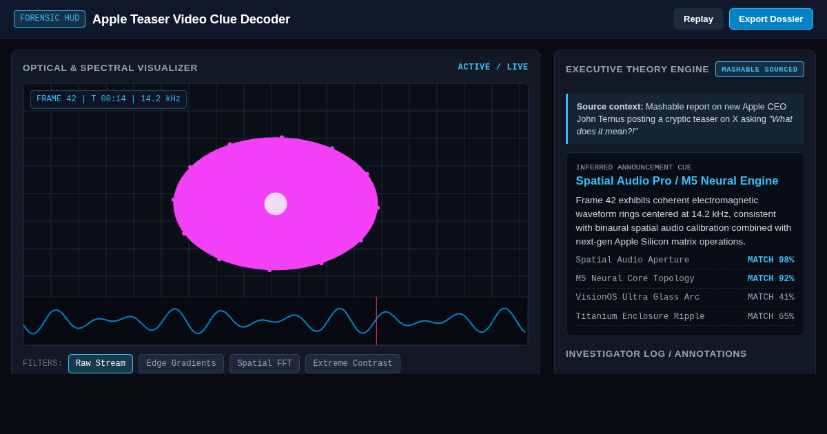 Apple Teaser Video Clue Decoder | Forensic Frame Inspector preview