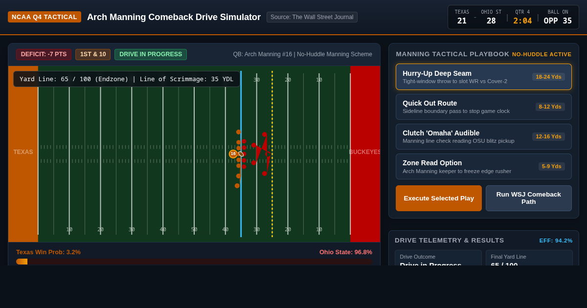 Arch Manning Comeback Drive Simulator preview