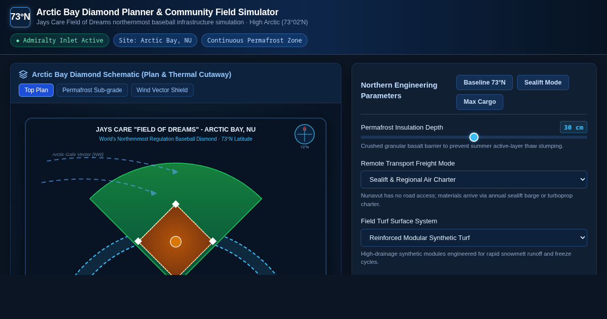 Arctic Bay Diamond Planner & Community Field Simulator preview