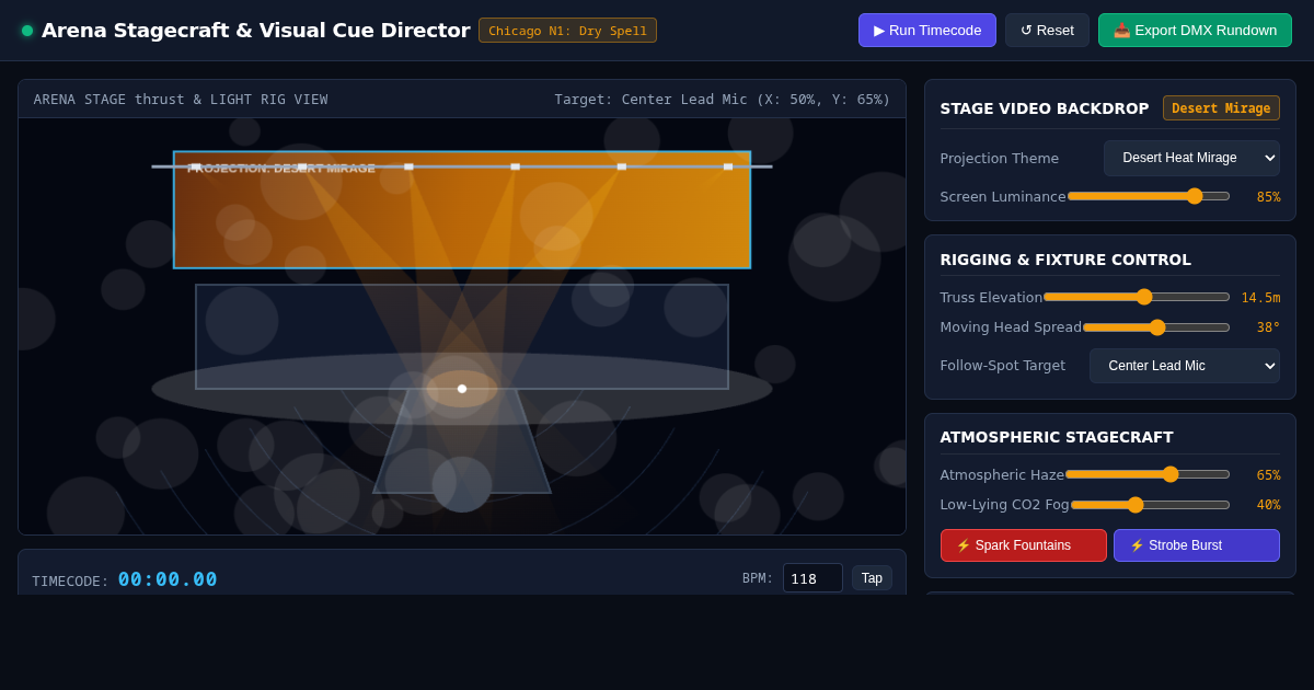 Arena Stagecraft & Visual Cue Director preview