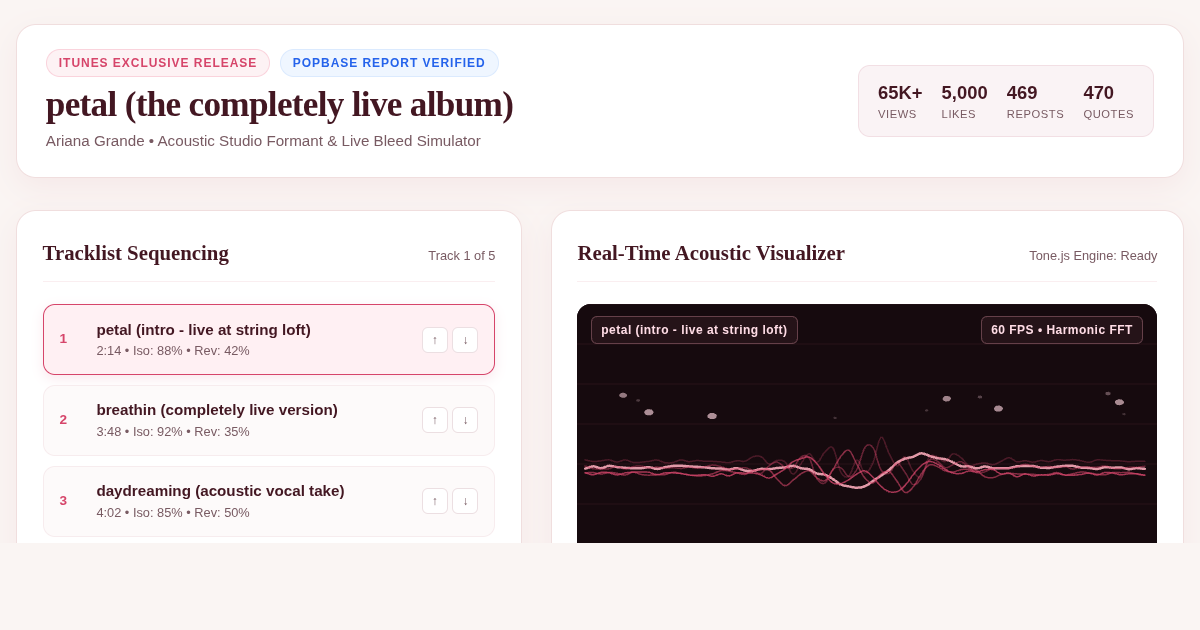 Ariana Grande – Petal (Live Album) Acoustic Studio Explorer preview