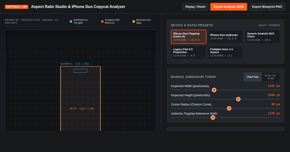 Aspect Ratio Studio & iPhone Duo Copycat Analyzer preview
