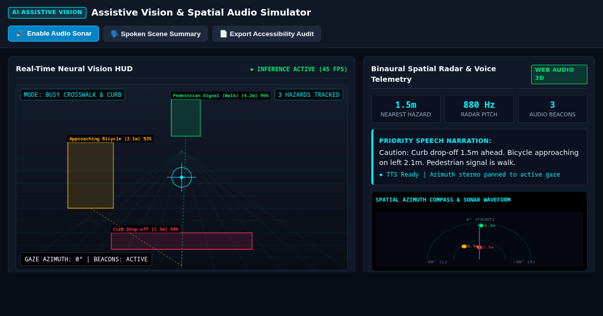 Assistive Vision & Spatial Audio Simulator | AI Accessibility Studio preview