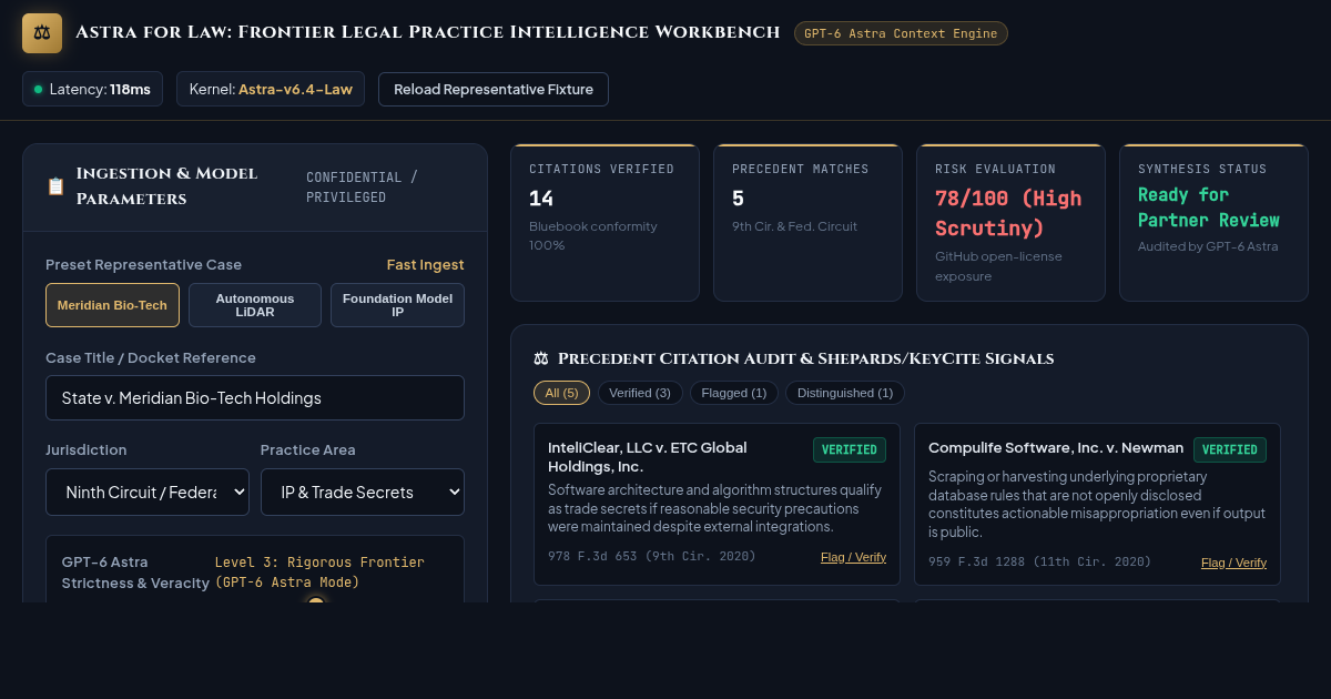 Astra for Law: Frontier Legal Practice Intelligence Workbench preview