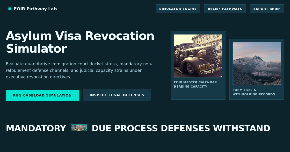 Asylum Visa Revocation Legal Pathway & Backlog Simulator preview