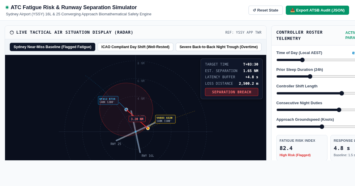 ATC Fatigue Risk & Runway Separation Simulator preview