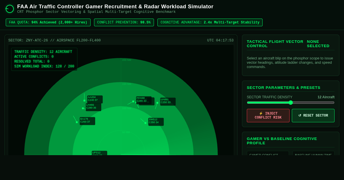 FAA ATC Gamer Recruitment & Radar Workload Simulator preview