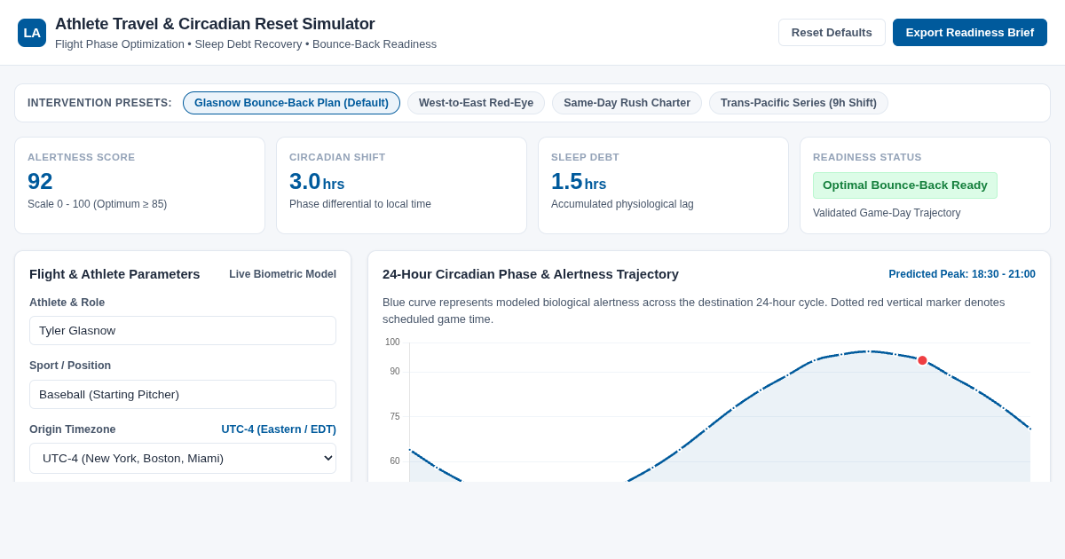 Athlete Travel & Circadian Reset Simulator preview
