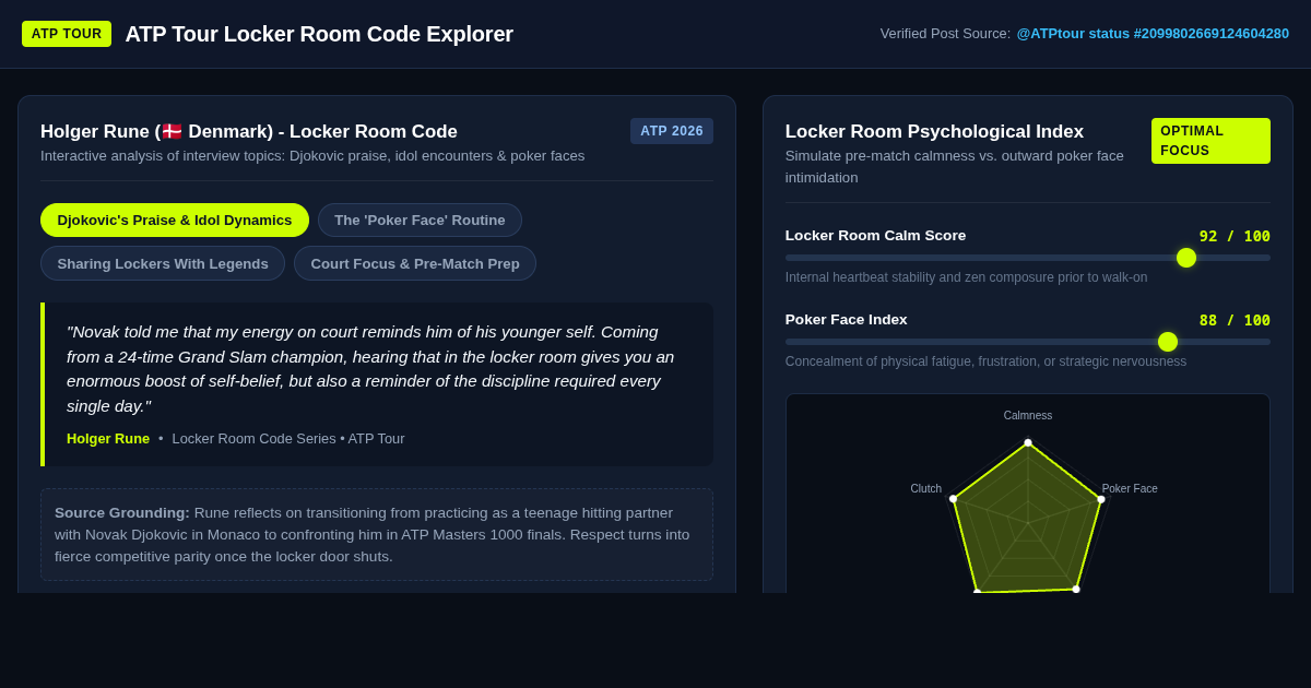 ATP Tour Locker Room Code Explorer - Holger Rune preview