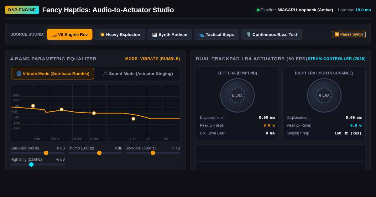 Fancy Haptics: Audio-to-Actuator DSP Studio preview