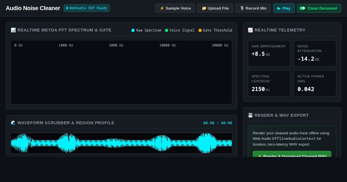 Audio Noise Cleaner & Voice Spectral Denoiser preview
